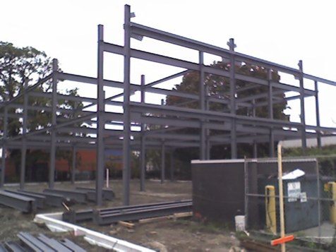 144 Norseman during construction, steel frame